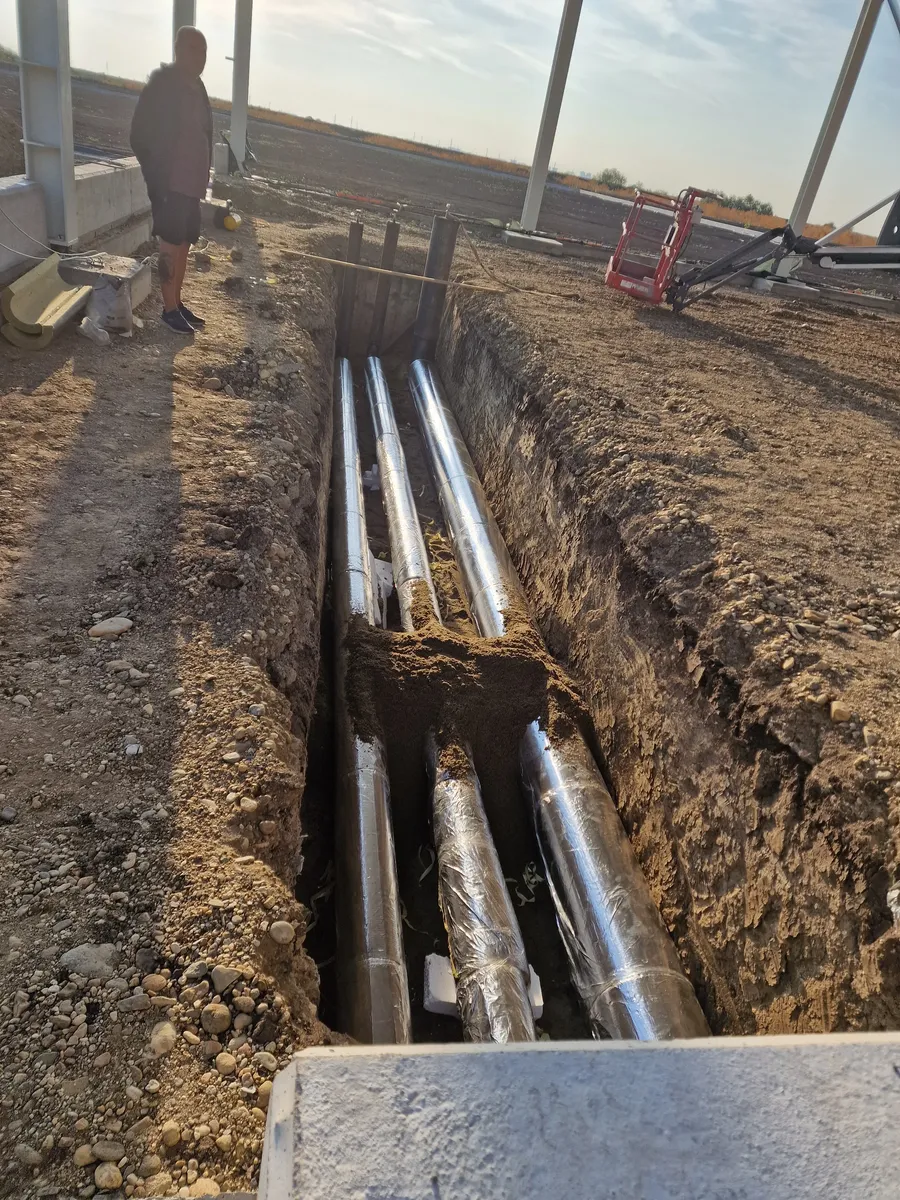 Detaliu instalație termică seră